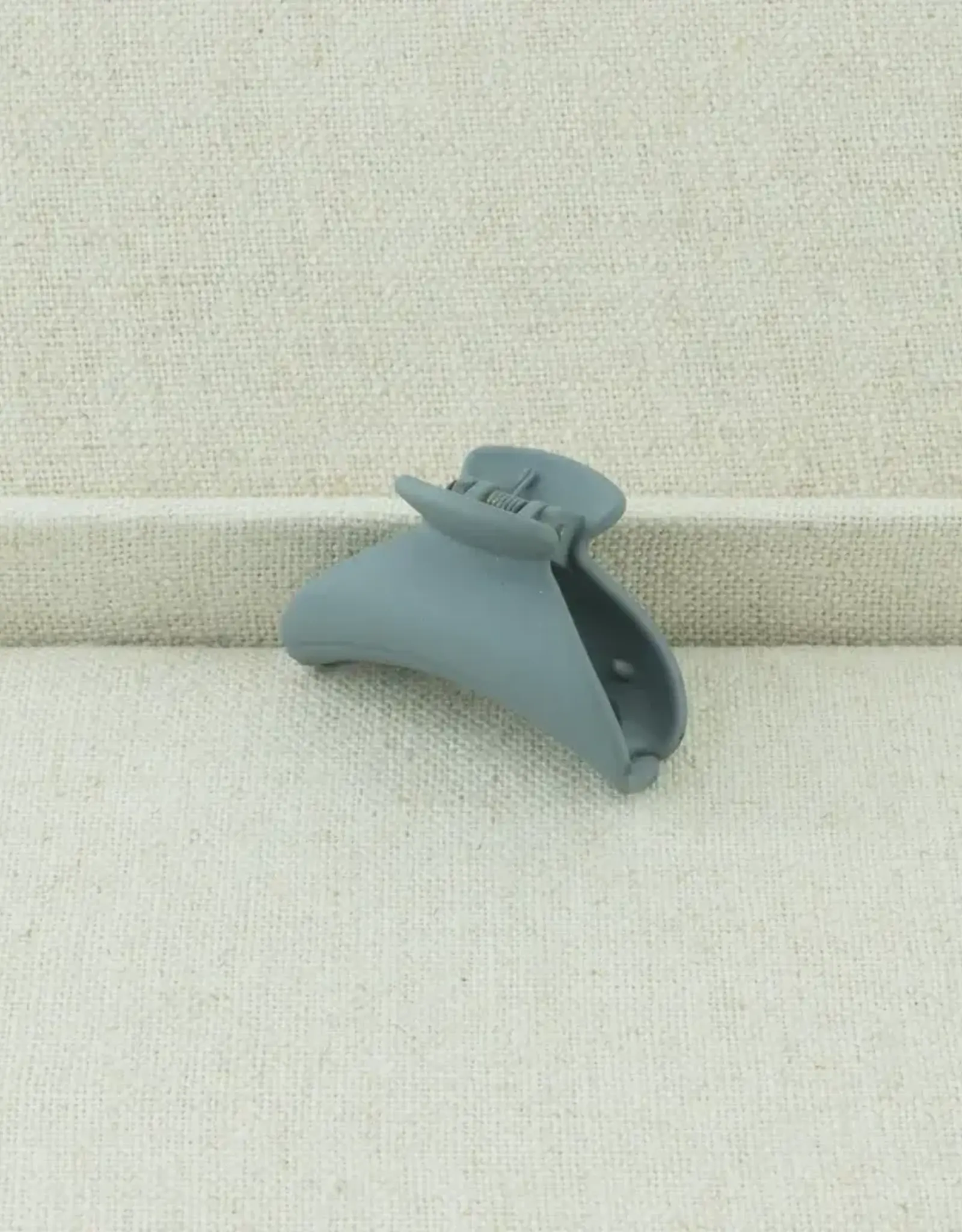 Jackie J Small Moon Shaped Hair Clip Grey