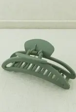 Jackie J Big Moon Shaped Hair Clip Green