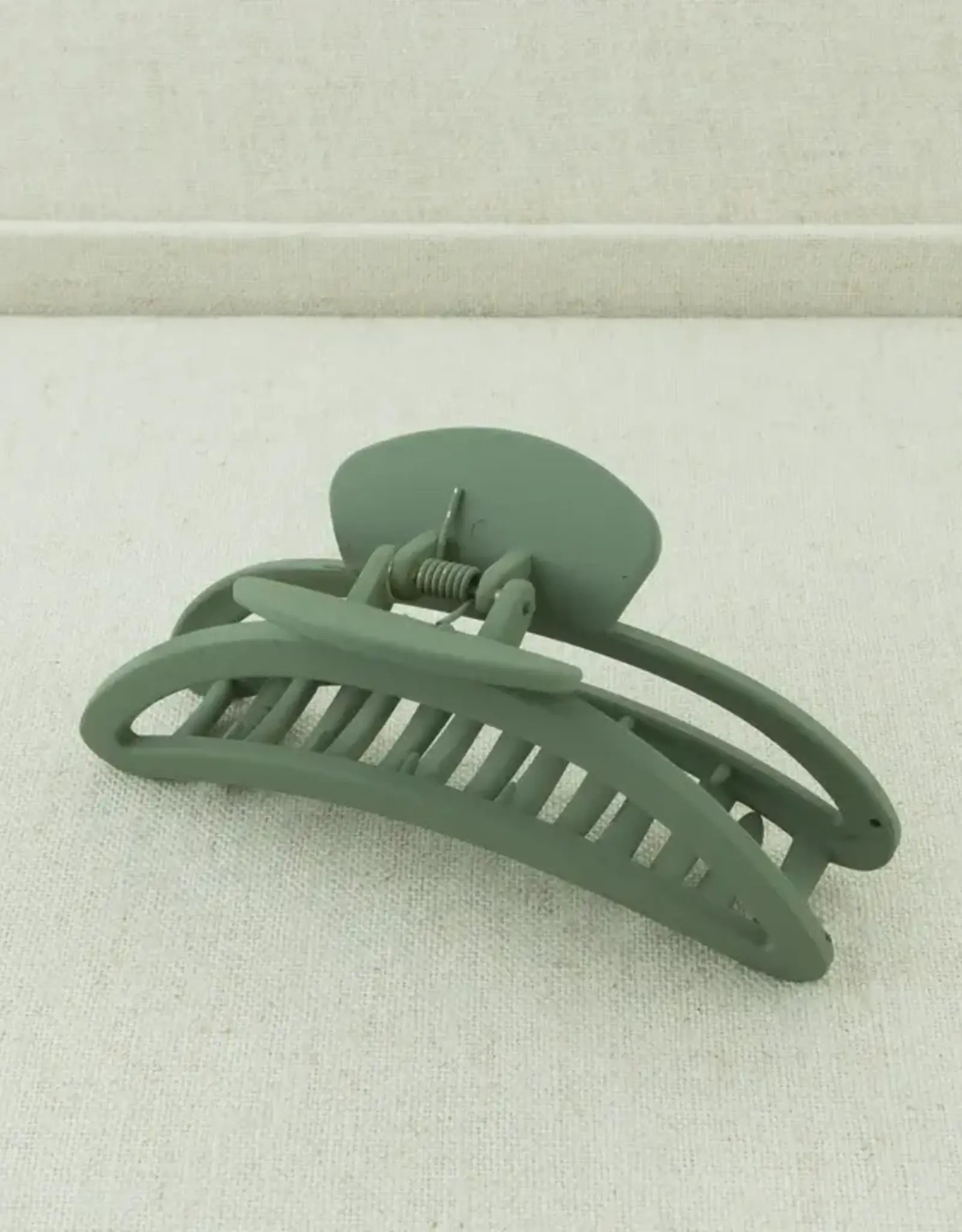 Jackie J Big Moon Shaped Hair Clip Green