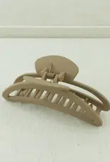 Jackie J Big Moon Shaped Hair Clip Beige