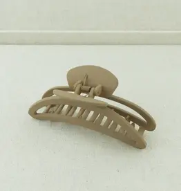 Jackie J Big Moon Shaped Hair Clip Beige