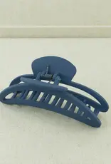 Jackie J Big Moon Shaped Hair Clip Blue