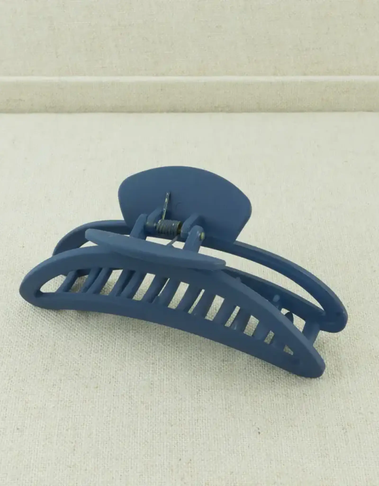 Jackie J Big Moon Shaped Hair Clip Blue