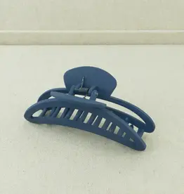 Jackie J Big Moon Shaped Hair Clip Blue