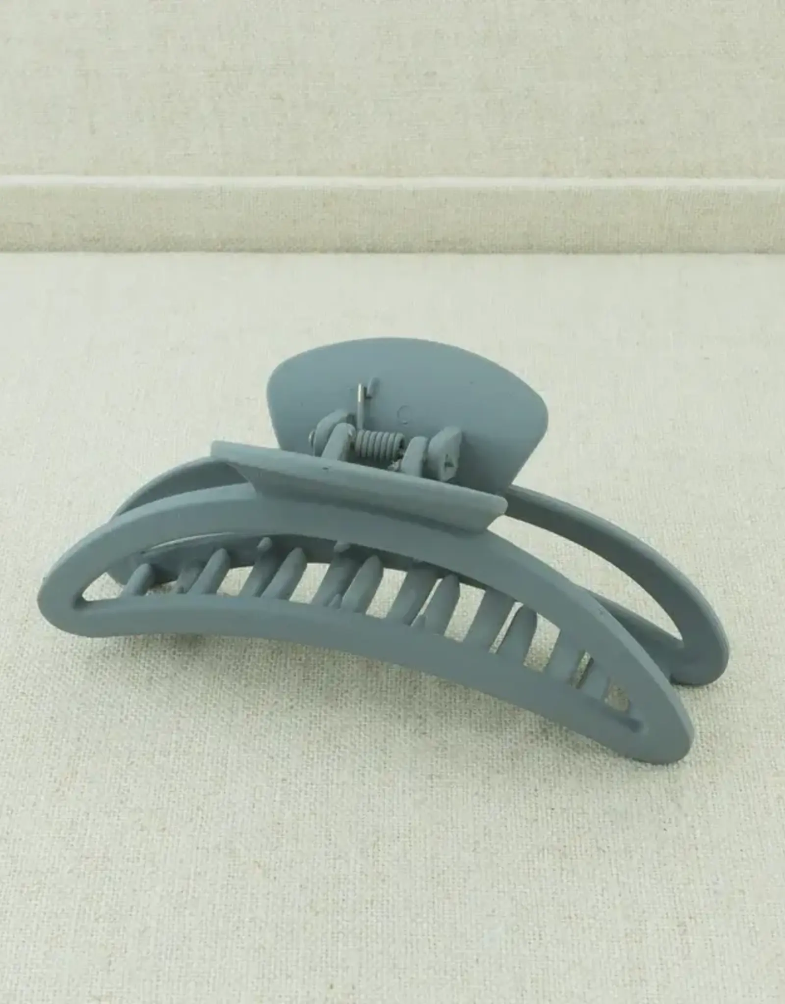 Jackie J Big Moon Shaped Hair Clip Grey