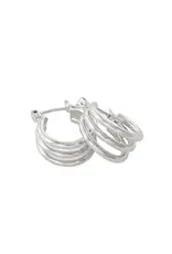Jackie J 3 Row Huggie Hoops Silver