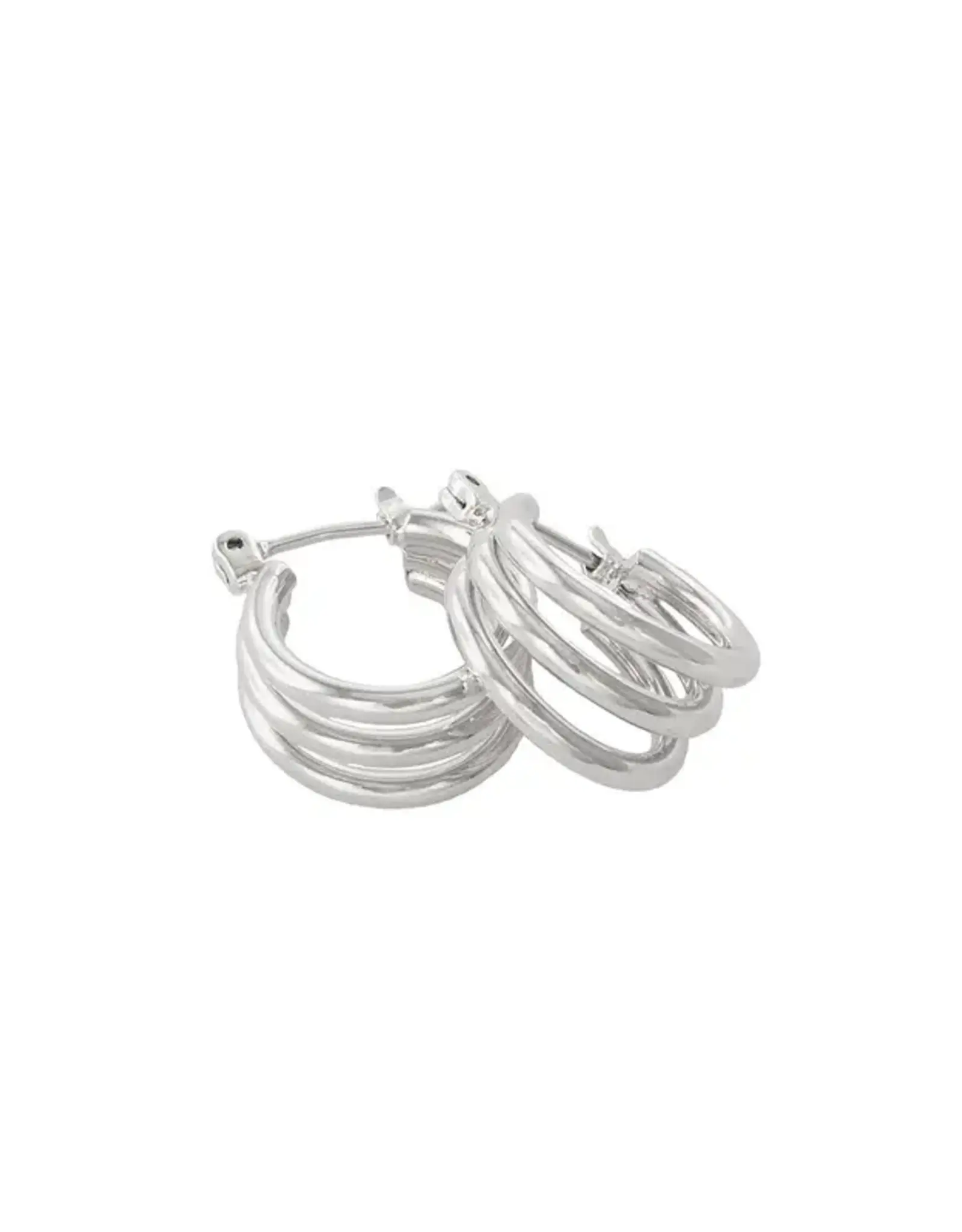 Jackie J 3 Row Huggie Hoops Silver