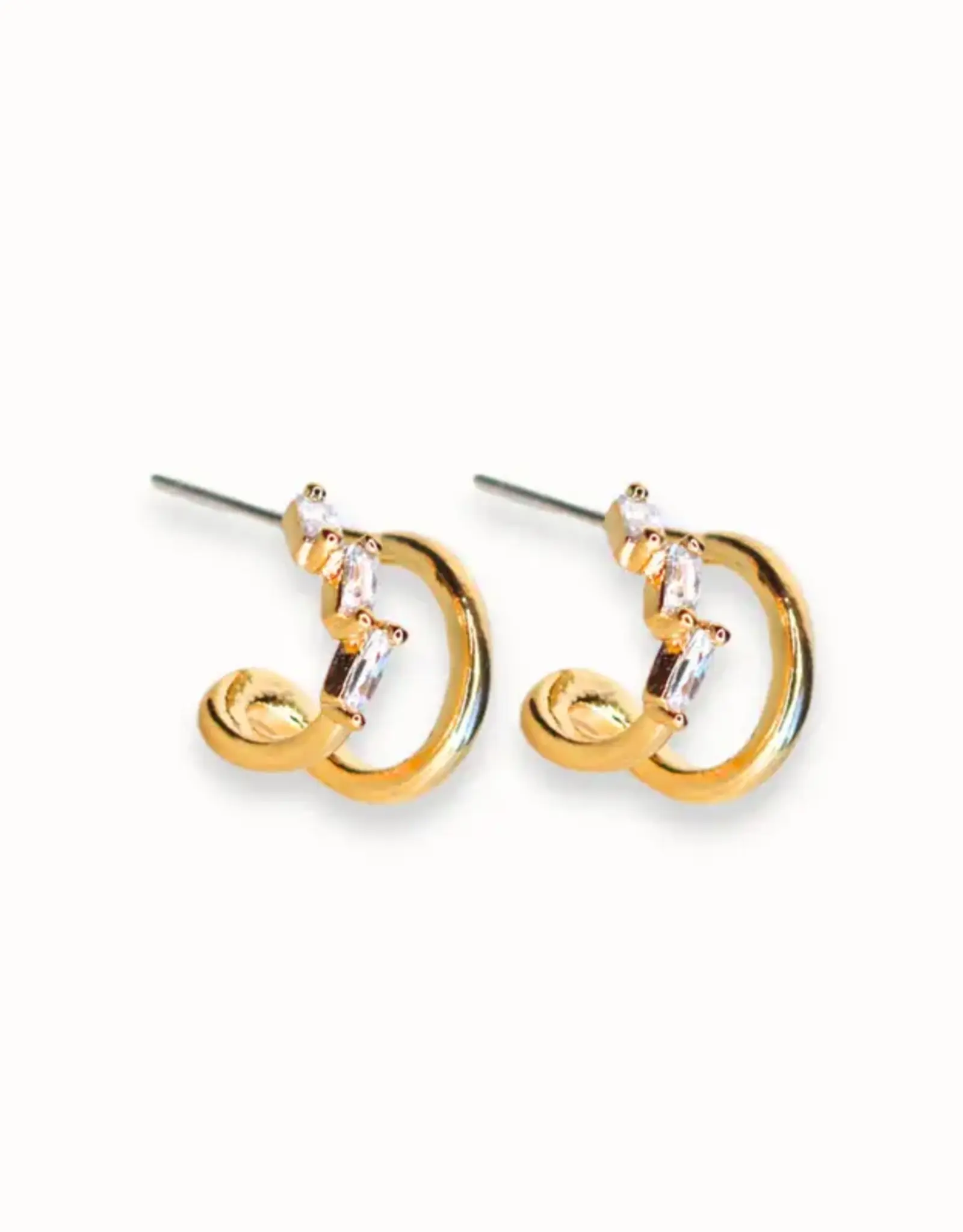 Jackie J Double Hoop w 3 Crystal Hoops