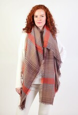 Grand Crafts Comfy Blanket Scarf Orange Beige