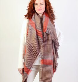 Grand Crafts Comfy Blanket Scarf Orange Beige
