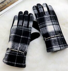 Grand Crafts Plaid Touch Screen Glove W/ Link Black