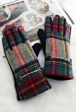 Grand Crafts Plaid Touch Screen Glove W/ Link Khaki