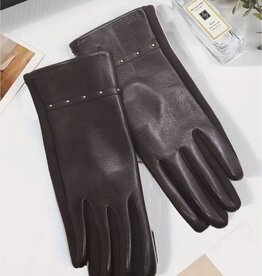 Grand Crafts Touch Screen Gloves w/ Studs Brown