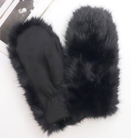 Grand Crafts Unisex Faux Fur Mittens Black