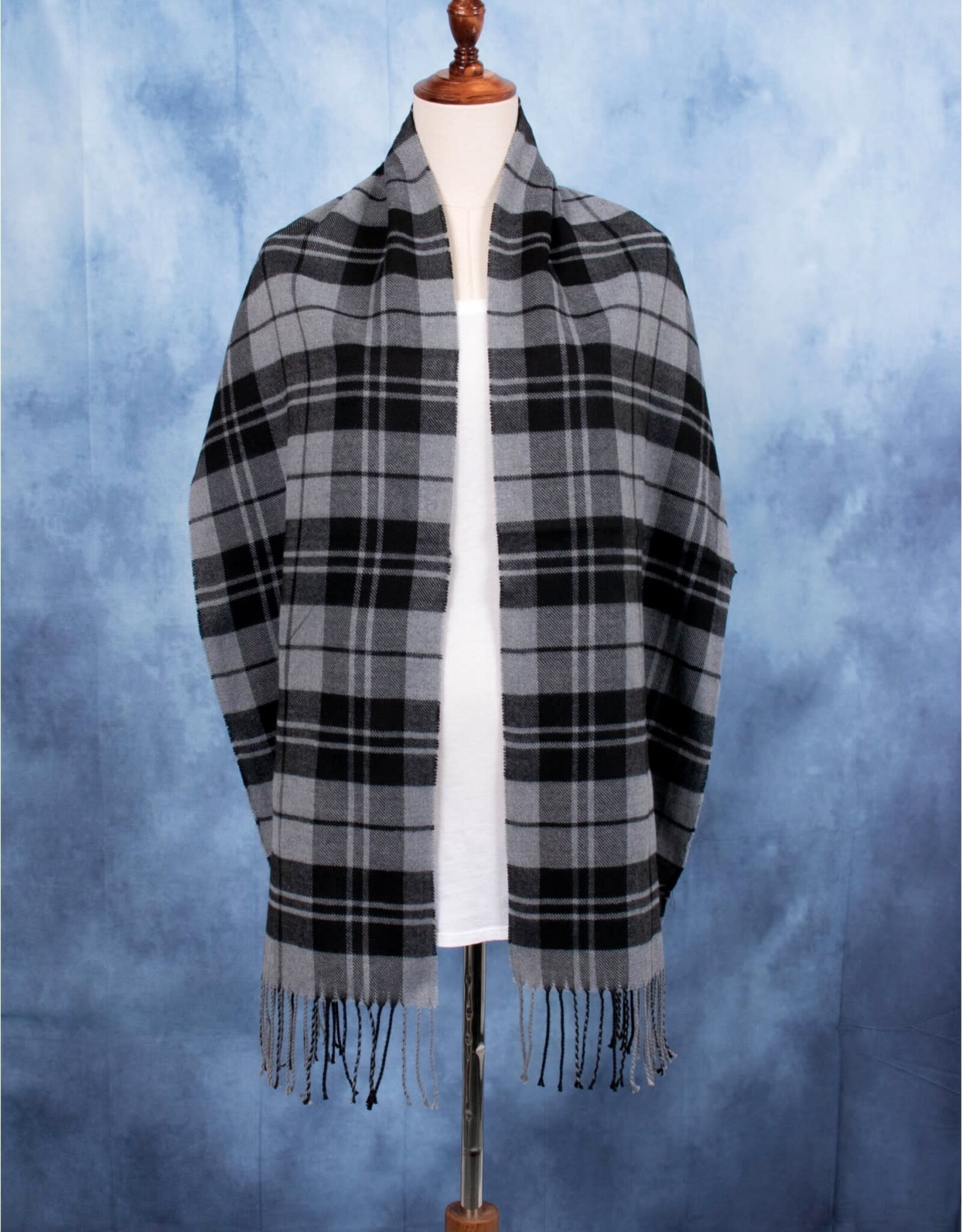 Grand Crafts Fashion Plaid Premium Scarf Grey