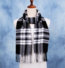 Grand Crafts Fashion Plaid Premium Scarf Black White