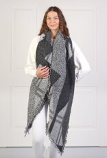 Grand Crafts Abstract Plaid Scarf Black