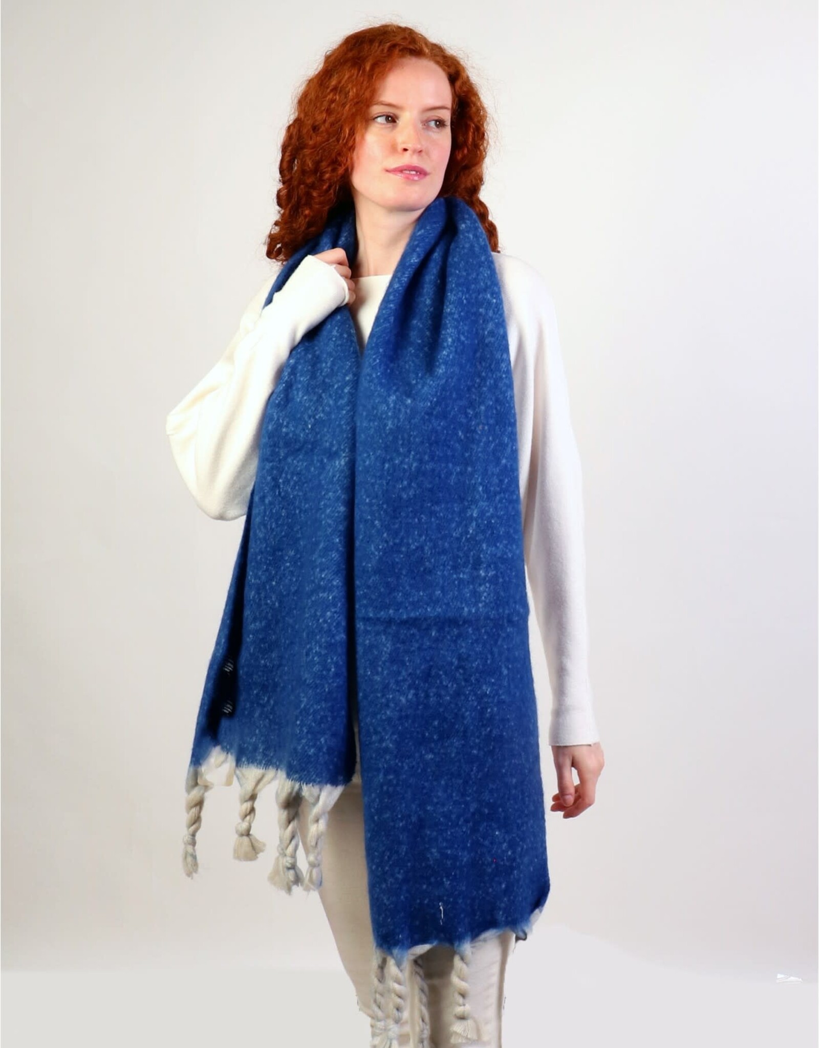 Grand Crafts Fashion scarf w Twisted Tassels Navy