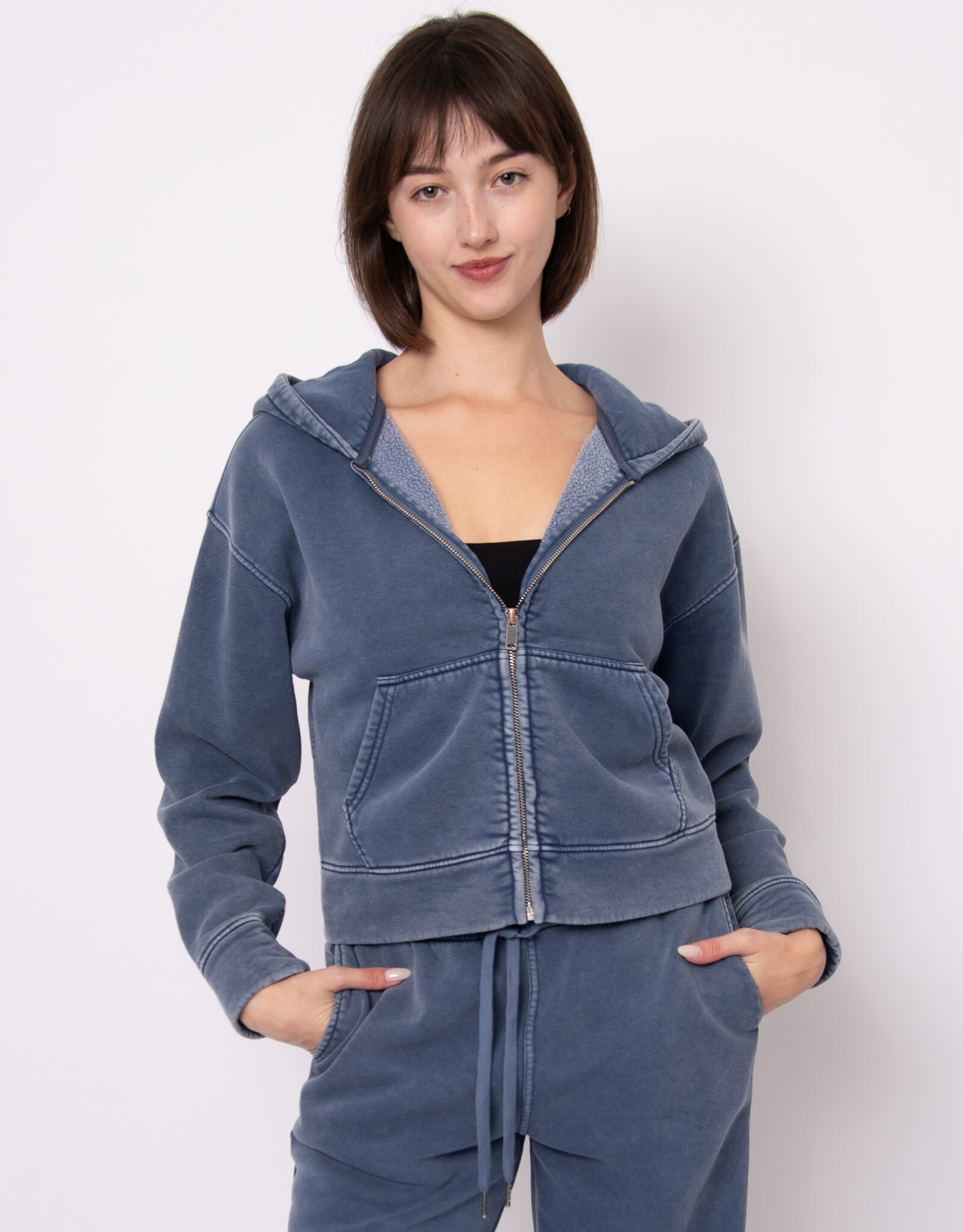 RD Style Haidelyn Mineral Wash Fleece Zipperd Hoody