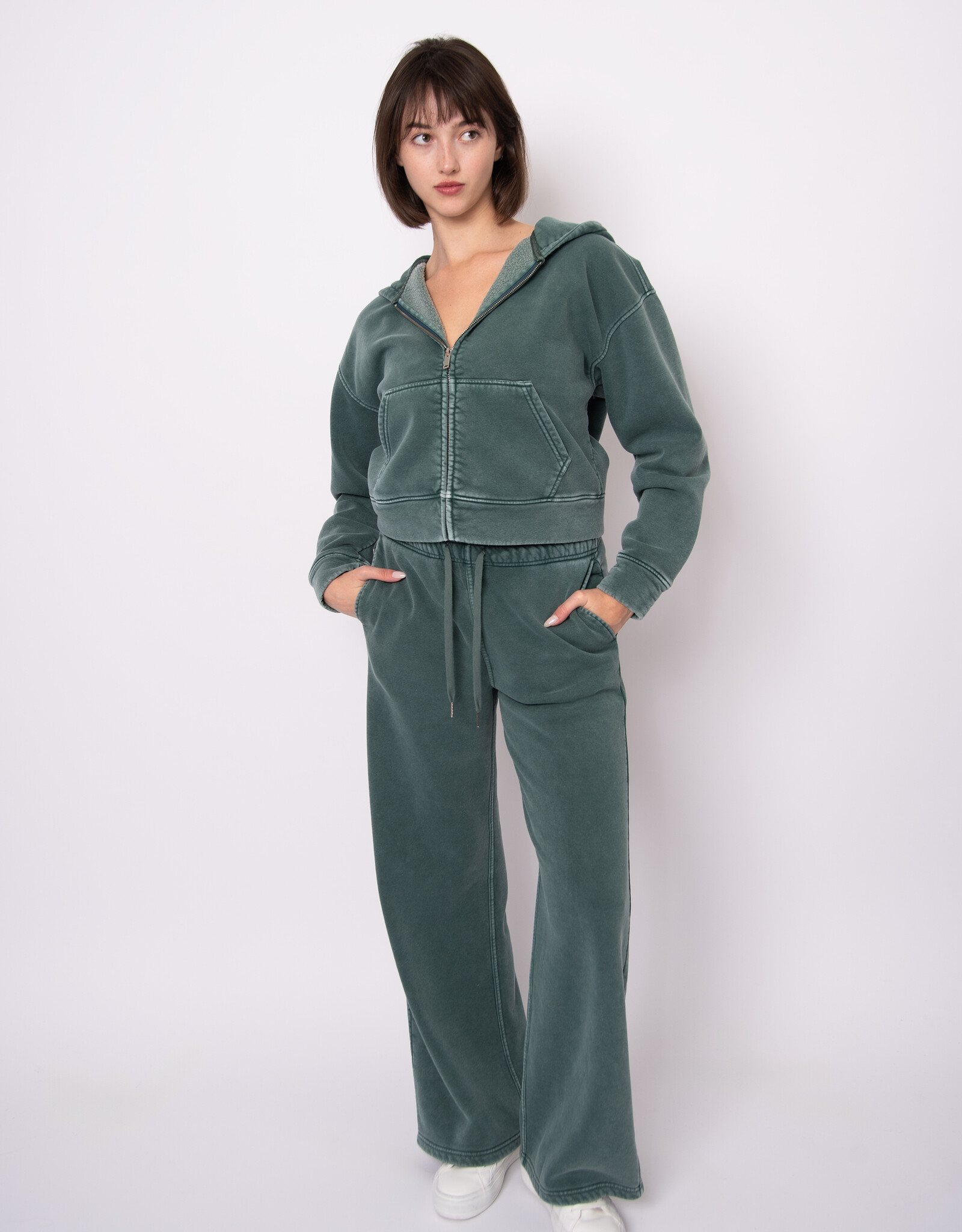 RD Style Haidelyn Mineral Wash Fleece Zipperd Hoody