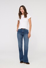 Duer Midweight Performance Denim High Rise Wide Leg - Blue Hudson