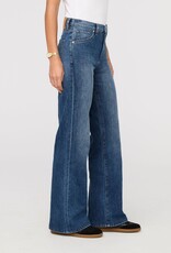 Duer Midweight Performance Denim High Rise Wide Leg - Blue Hudson