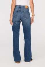 Duer Midweight Performance Denim High Rise Wide Leg - Blue Hudson