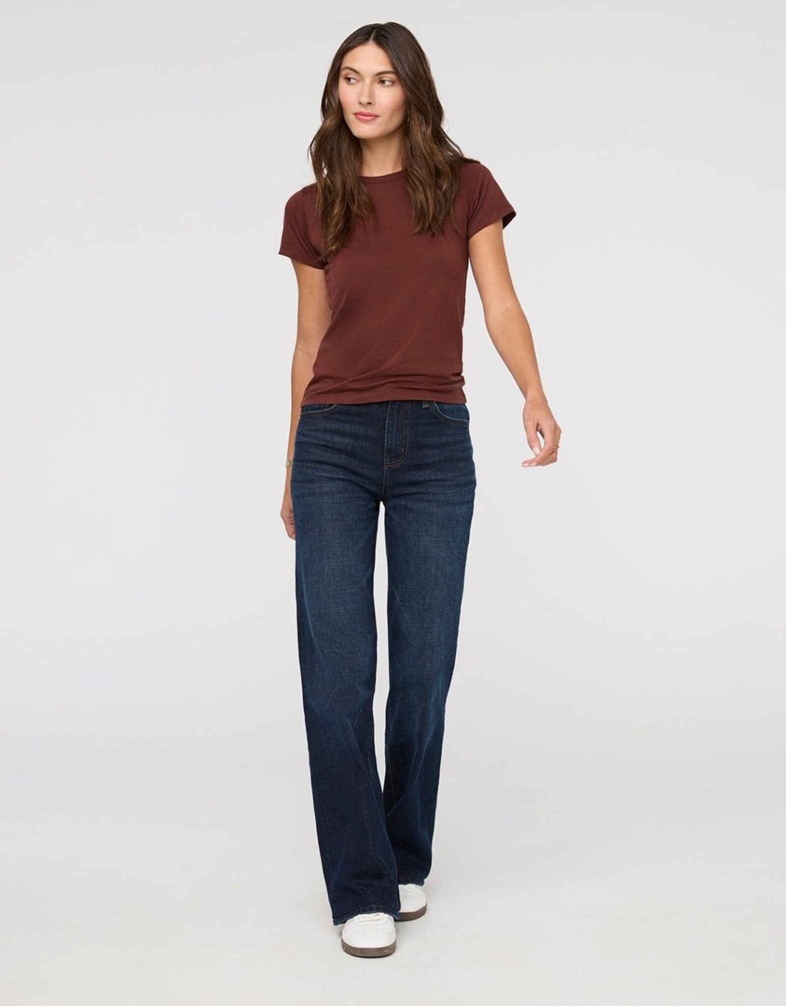 Duer Midweight Performance Denim High Rise Wide Leg - Moonlight Blue