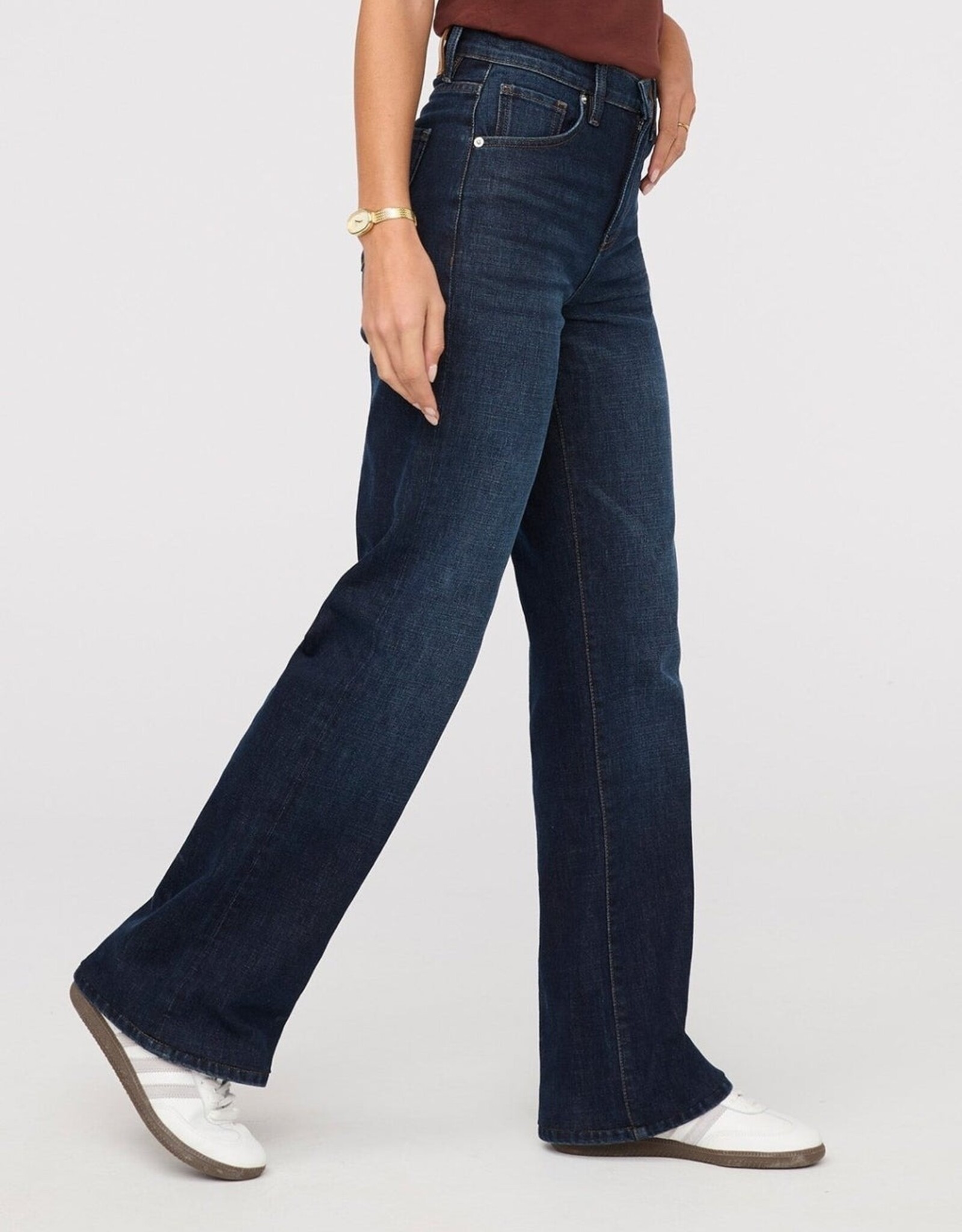 Duer Midweight Performance Denim High Rise Wide Leg - Moonlight Blue