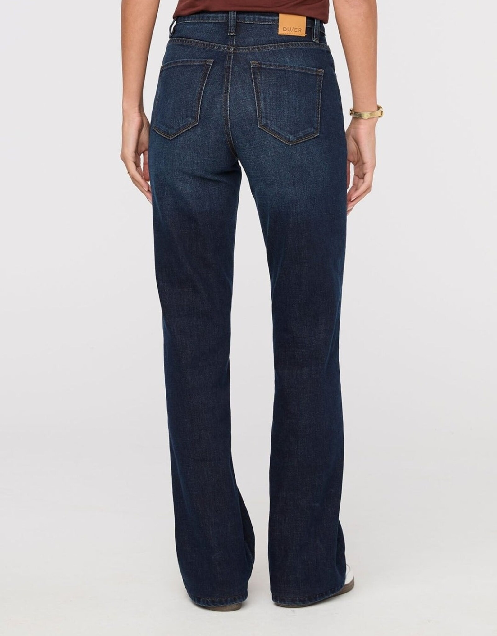 Duer Midweight Performance Denim High Rise Wide Leg - Moonlight Blue