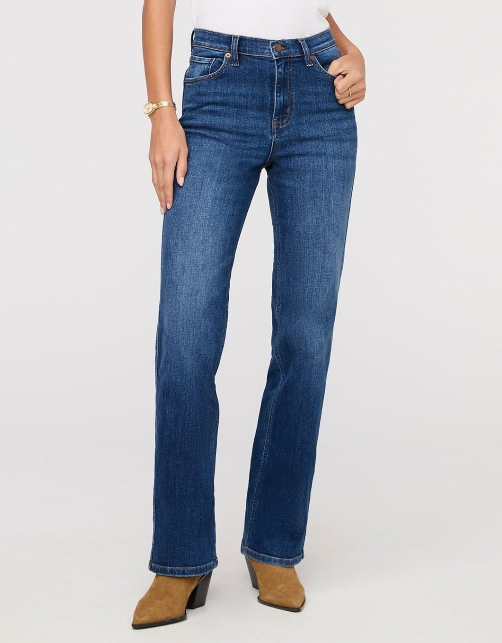 Duer Performance Denim High Rise Straight - Blue Maize