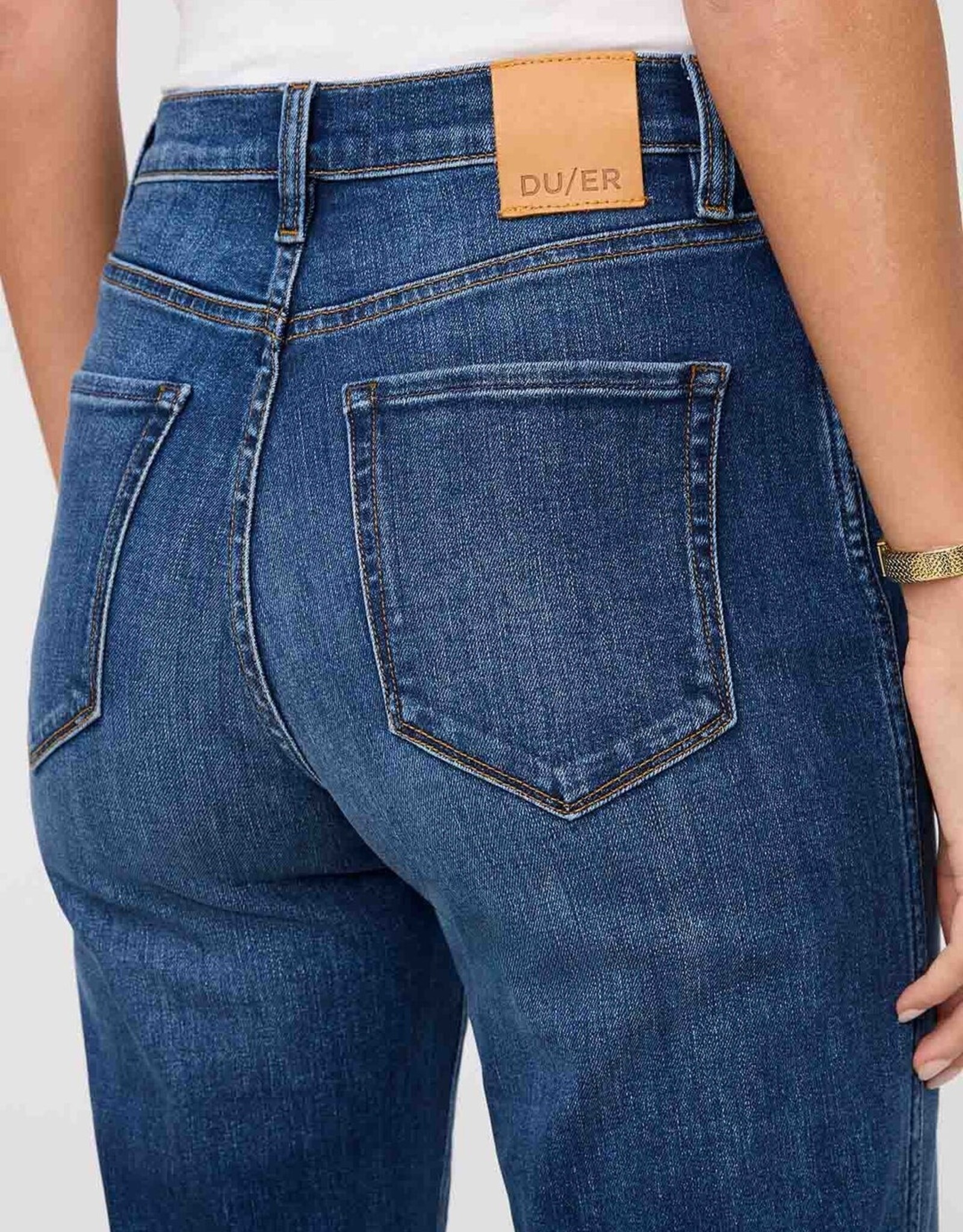 Duer Performance Denim High Rise Straight - Blue Maize