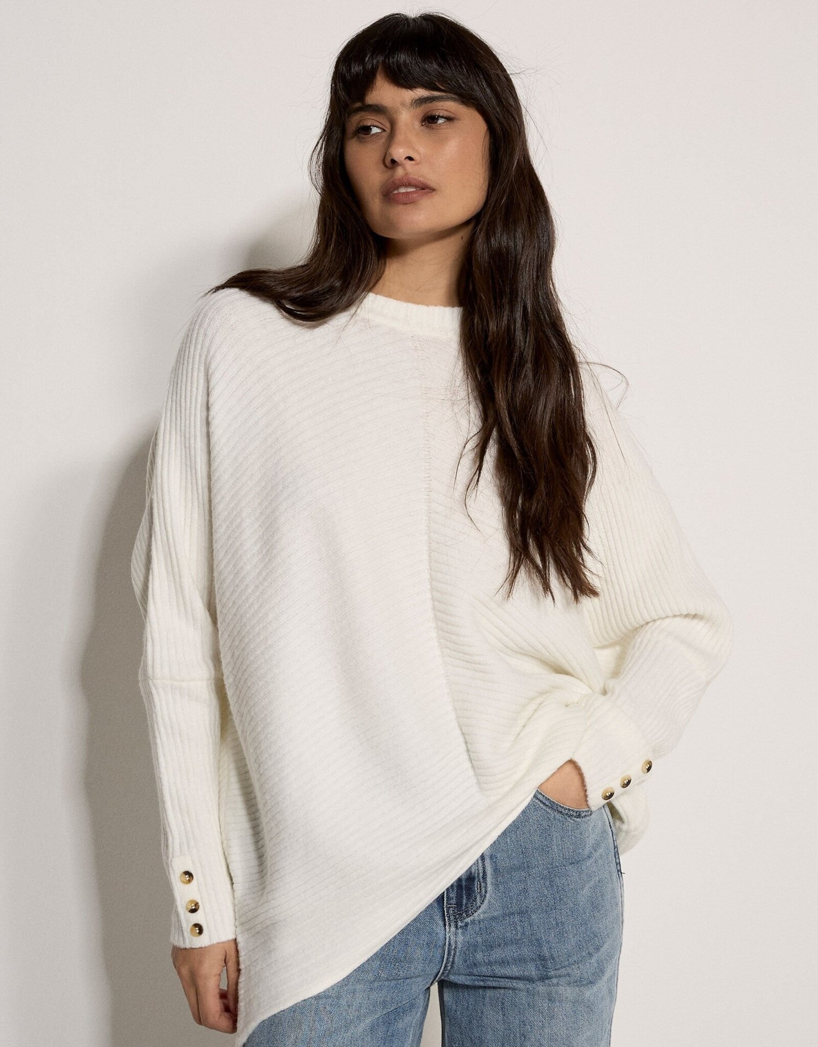 Apricot Chevron Crew Neck Jumper