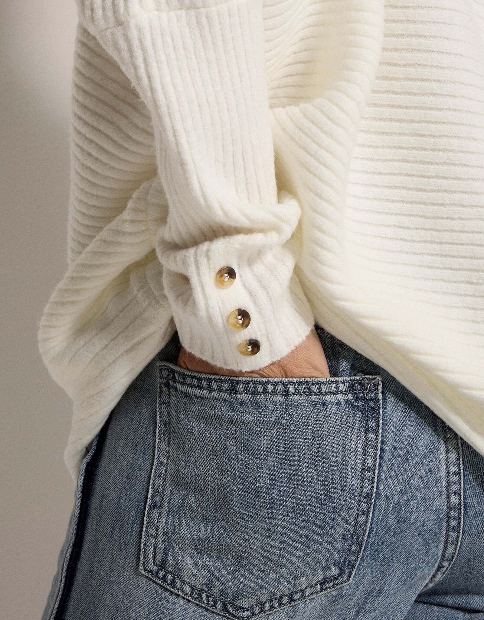 Apricot Chevron Crew Neck Jumper