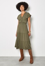 Apricot Tiered Utility Midaxi Dress