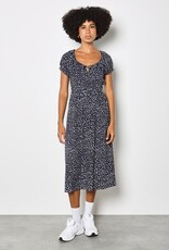 Apricot Milkmaid Midi Spot Printed Dress