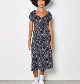 Apricot Milkmaid Midi Spot Printed Dress