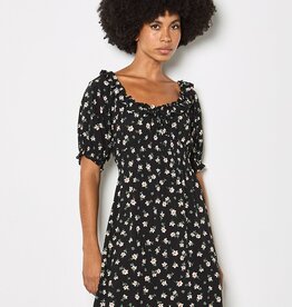 Apricot Floral Milkmaid Frill Mini Drs