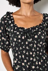 Apricot Floral Milkmaid Frill Mini Drs