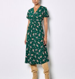 Apricot Milkmaid Pleated Waist Midi Dress