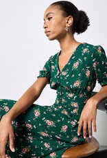 Apricot Milkmaid Pleated Waist Midi Dress