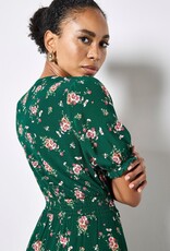 Apricot Milkmaid Pleated Waist Midi Dress