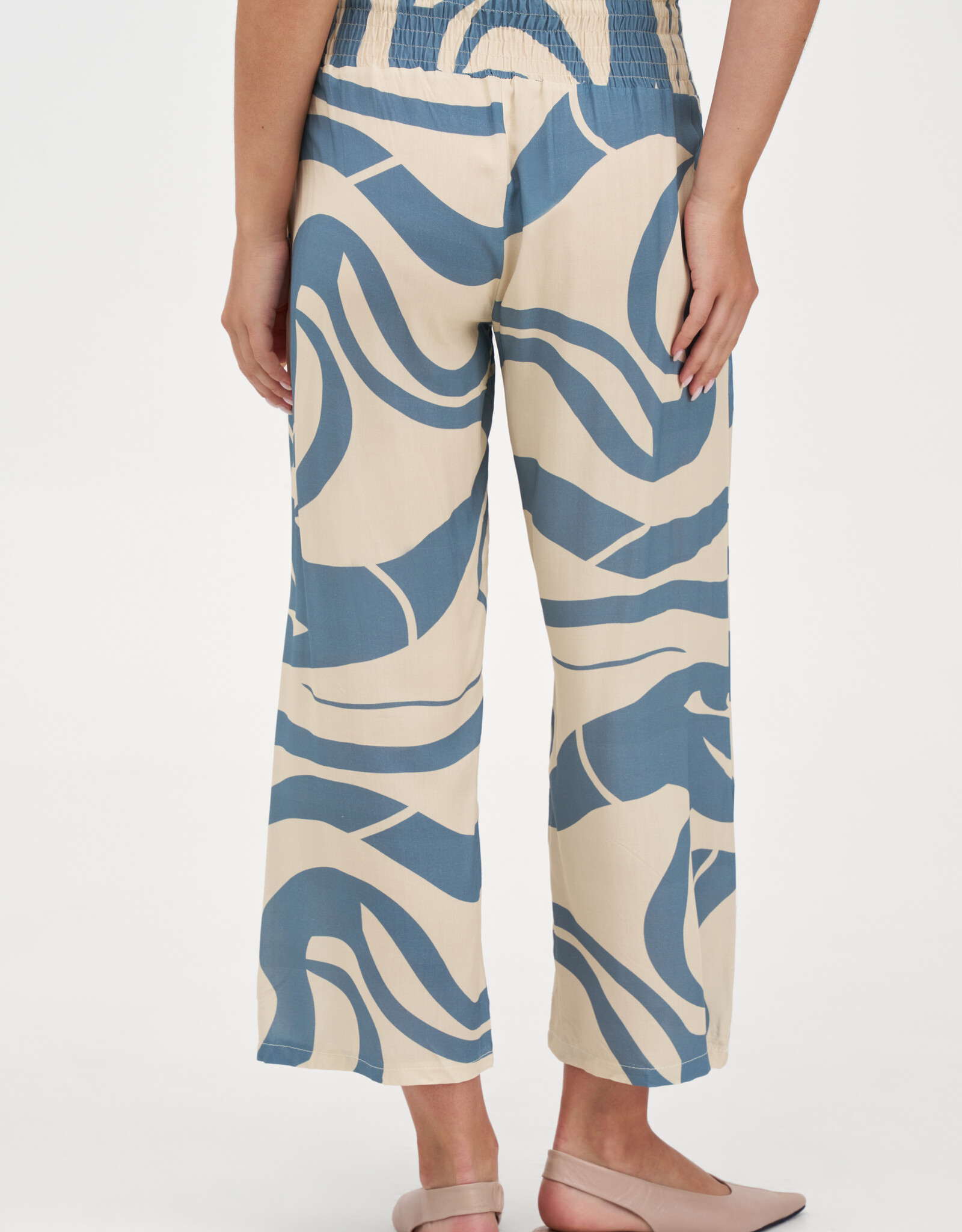 M Made in Italy Printed Loose Cropped Pant