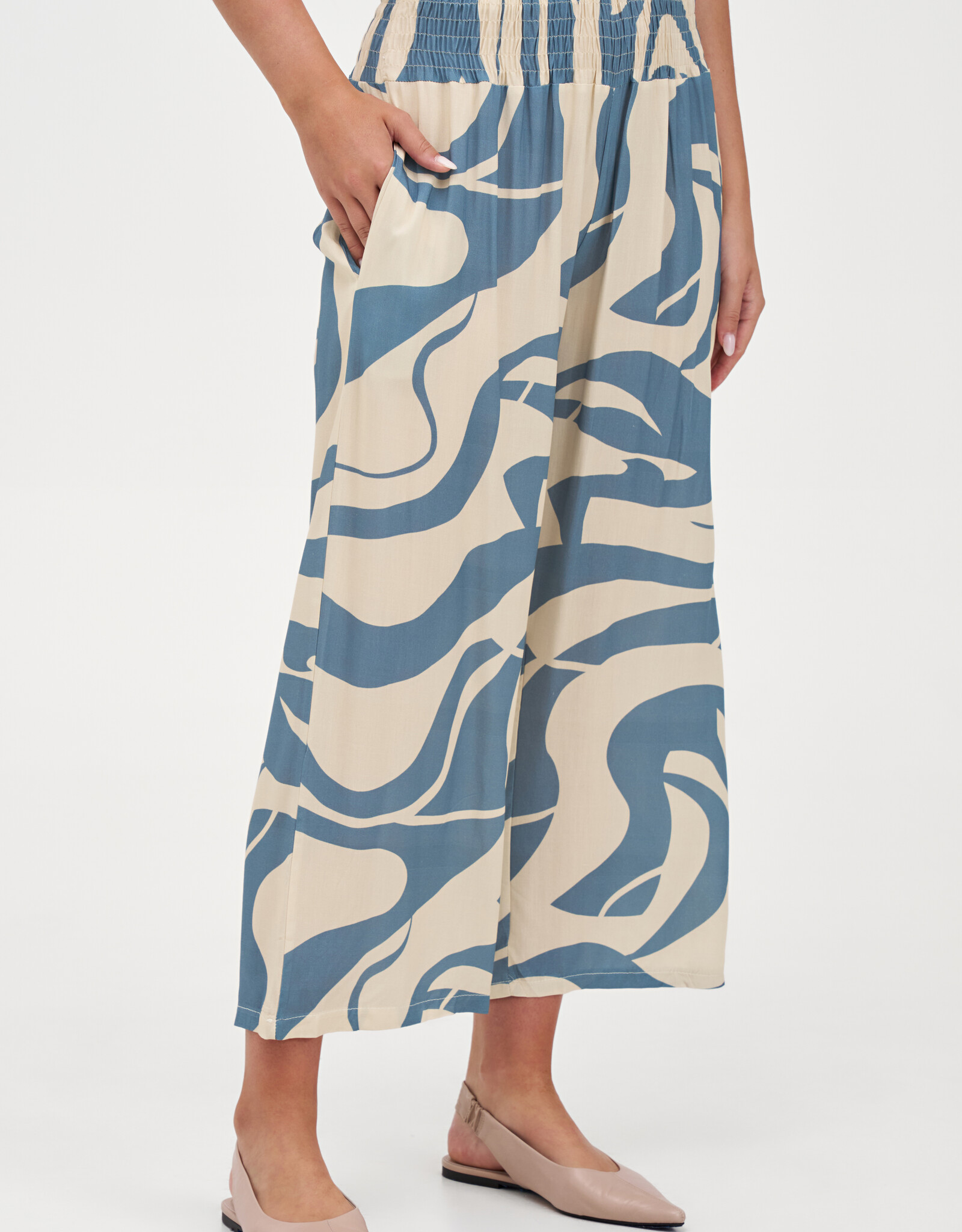 M Made in Italy Printed Loose Cropped Pant