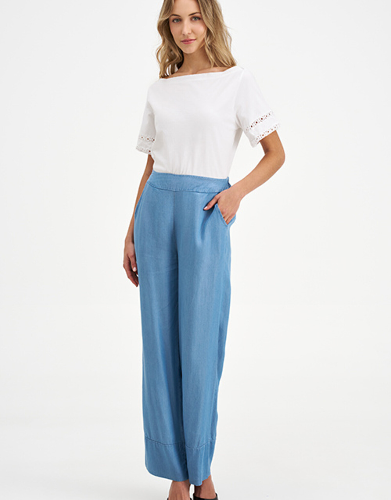 M Made in Italy Tencel Wide Leg Pant
