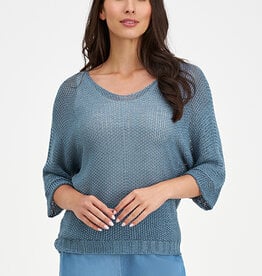 M Made in Italy Mesh 3/4 Sleeve Sweater