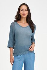 M Made in Italy Mesh 3/4 Sleeve Sweater