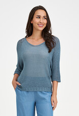 M Made in Italy Mesh 3/4 Sleeve Sweater