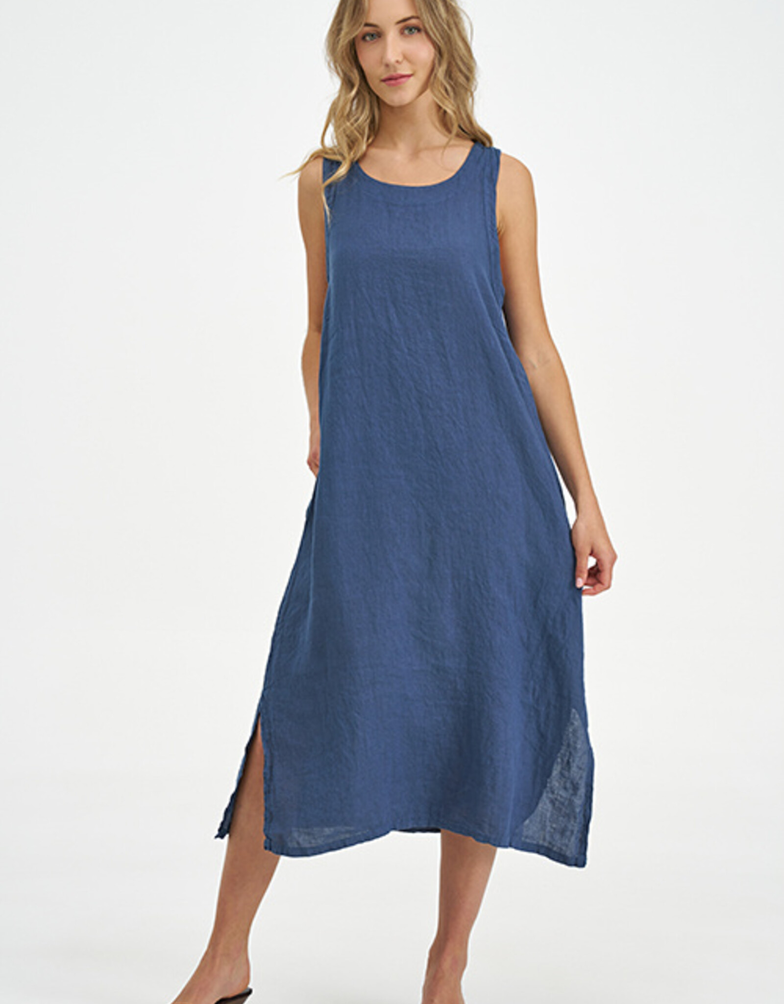 M Made in Italy Linen Sleeveless Loose Dress