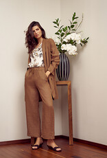 M Made in Italy Linen Elastic Waist Pant